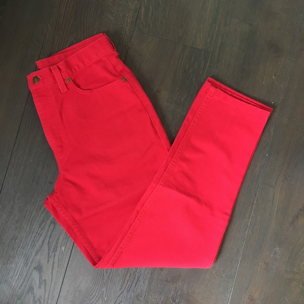 90’s Vintage Denim ✨ Newport News Jeanology Red Slim Petite Jeans